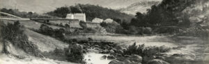 HF4.1.025 Womens Prison Cascade Brewery and Mount Wellington from Hobart Rivulet by Haughton Forrest